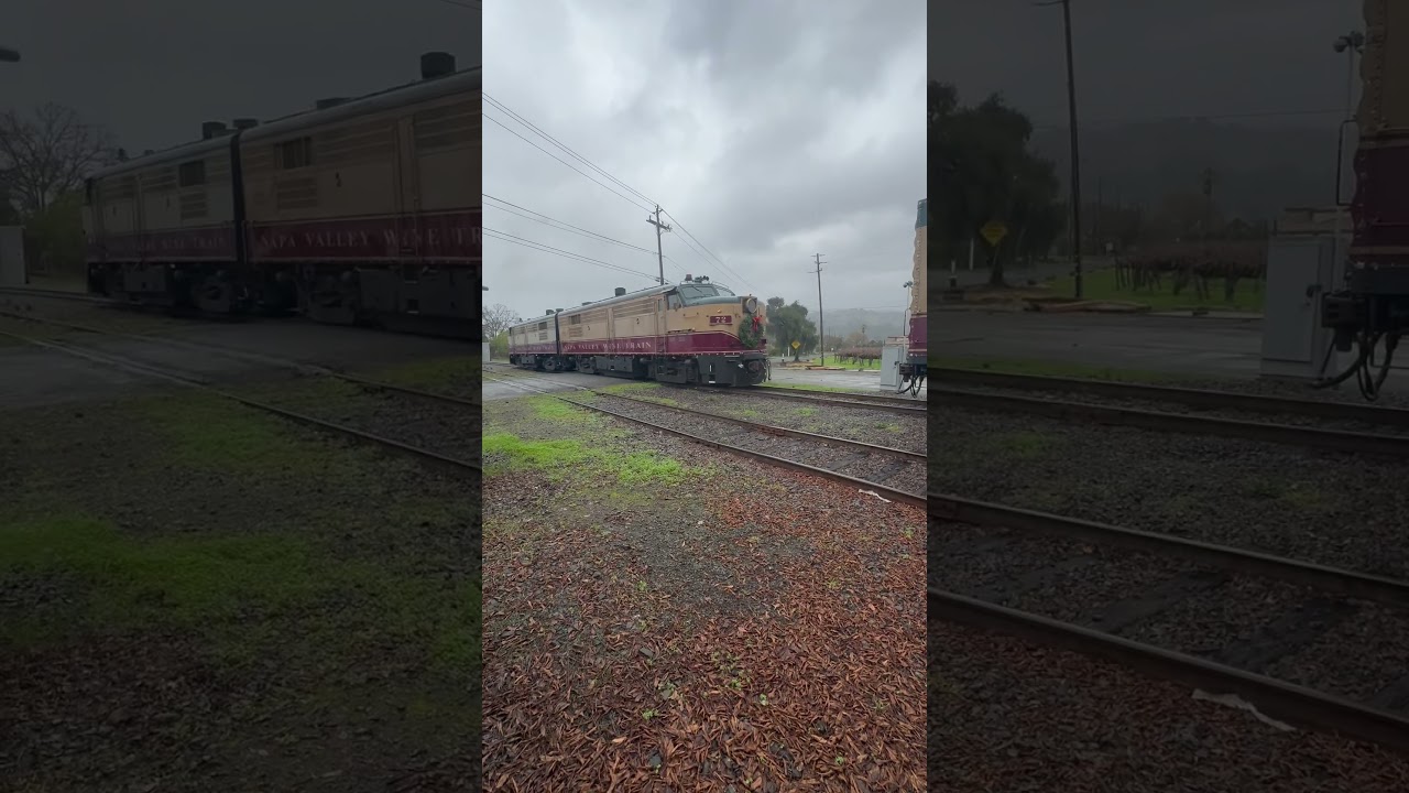 Locomotives #70 and #72 detach from the Napa Valley Wine Train