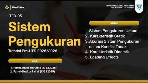 [Tutorial] TF3104 Sistem Pengukuran Pra-UTS 2025/2026