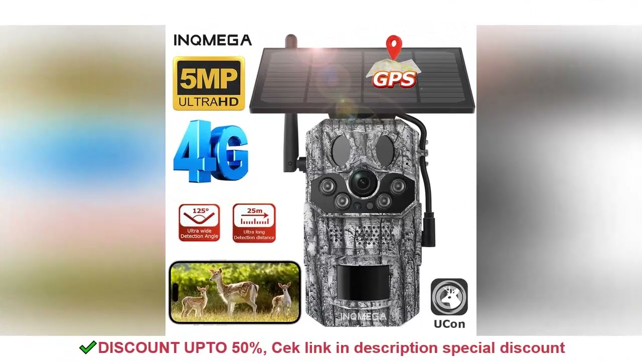 INQMEGA4G 2K 5MP PIR Motion Activated  Trigger Time Night Vision IP66 Hunting Trail Wildlife