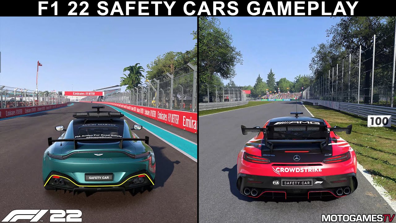 F1 22 Safety Cars Gameplay Aston Martin Vantage & MercedesAMG GT