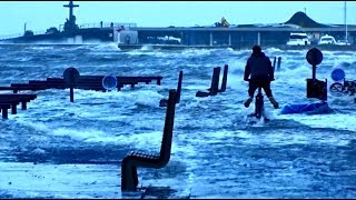 La tempête Carmen fait déborder le Bassin d'Arcachon le jour de l'an