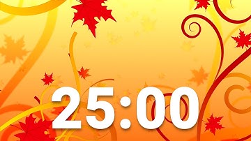 25 Minute Autumn Leaves Classroom Timer With Music and Alarm