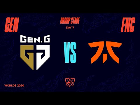 GEN vs FNC | Worlds Group Stage Day 7 | Gen.G vs Fnatic (2020)