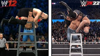 WWE 12 vs WWE 2K22! (Finishers Comparison)