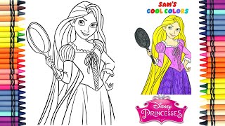 Coloring Disney Princess Rapunzel Frying Pan | Tangled Coloring Pages | Crayons