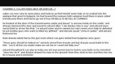 A Dramatic Reading of Horrible Twilight Fanfiction