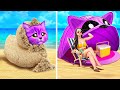 CatMap On The Beach🤡🦄 *Viral Camping Gadgets And Crafts*