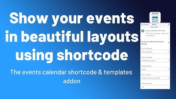 The Events Calendar Shortcode and Templates Addon