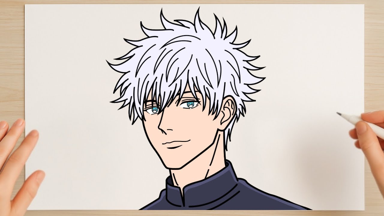 How to draw Satoru Gojo from Jujutsu Kaisen | Step-by-Step Tutorial