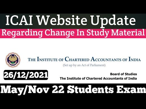 ICAI Website Update Regarding New Study Material For May/November 2022 ...