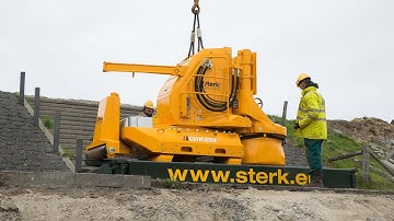 Damwand Drukken met de Giken Silent Piler F301 vanaf een opstartframe.