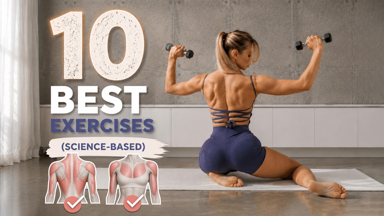 10 SCIENCE BASED Exercises to Target Every Part of UPPER BODY! (Minimal Equipment, Home Workout)