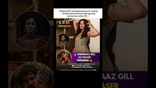 Shehnaaz Gill's teaser crosses 1.4M views in 24 hours, sparking immense buzz. 😍📈 #shorts