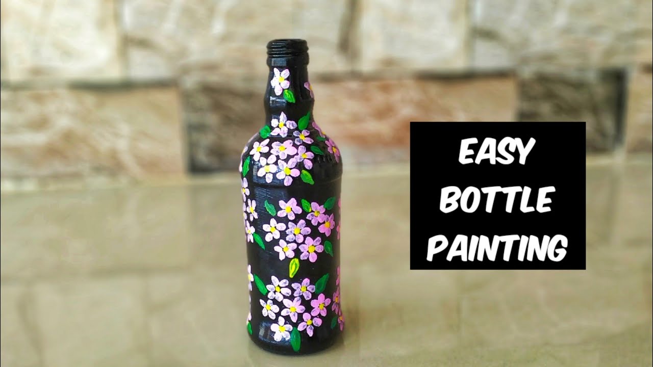 Easy bottle painting | Bottle art | Bottle painting ideas | Bottle ...