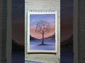 A Silent Tree Under a Blushing Sky – Acrylic Painting🌙🌳💜