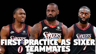 Lebron James, Tyrese Maxey, And Jaylen Brown Workout For The First Time As Sixers Teammates!