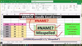 How to Fix #NAME Error in Excel Using IFERROR | Excel /#AsalTech