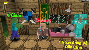 THỬ THÁCH 1 NGÀY SỐNG NHƯ DÂN LÀNG(VILLAGER), DÂN LÀNG NHÁT GAN TRONG MCPE | Thử Thách SlenderMan