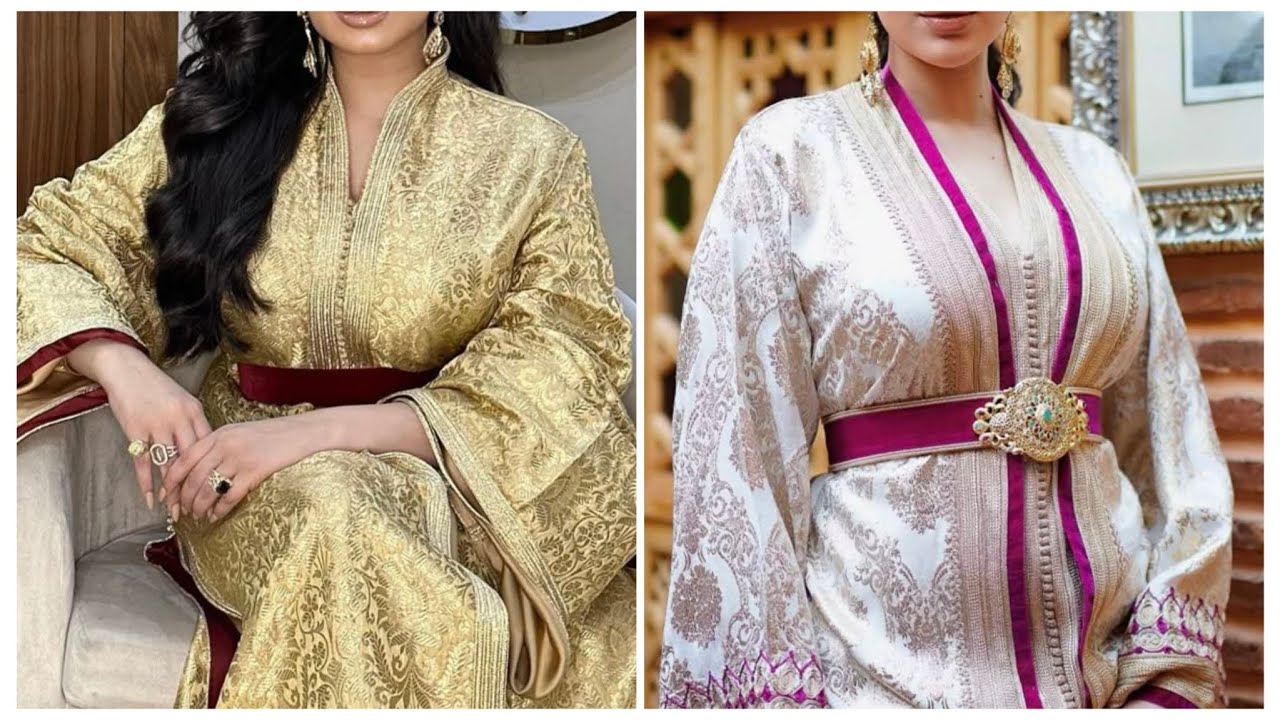 جديد القفطان المغربي بالوان ناعمة Luxury Moroccan Kaftan color's Fabric#caftan 