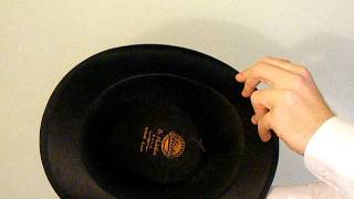 Vintage black silk top hat, size 6 7/8 (56)