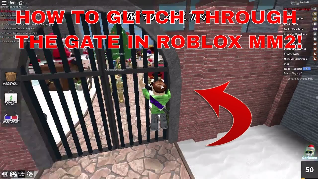 How To Glitch Through The Gate In Roblox Mm2 Youtube