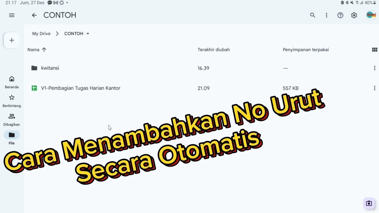  1a cara membuat nomor urut otomatis menggunakan rumus array formula
