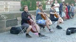 Prague Cello Quartet on Charles Bridge