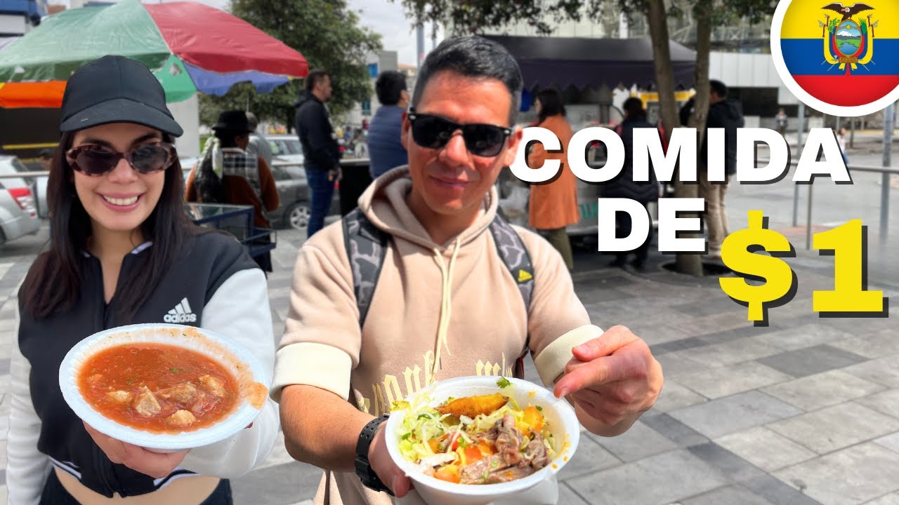 Probando comida TIPICA ECUATORIANA DE $1 en Quito 🇪🇨 l Comer en Ecuador es MUY BARATO - Geleocos