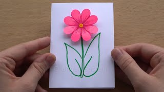 Blume basteln mit Papier als Geschenk. Karte für Valentinstag, Muttertag oder Geburtstag ?