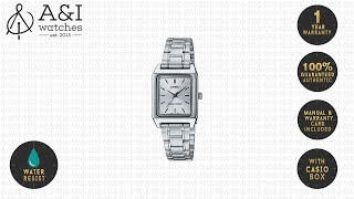 Jam Tangan Casio Original Wanita LTP-V007D-7E Tali Rantai Dial Silver