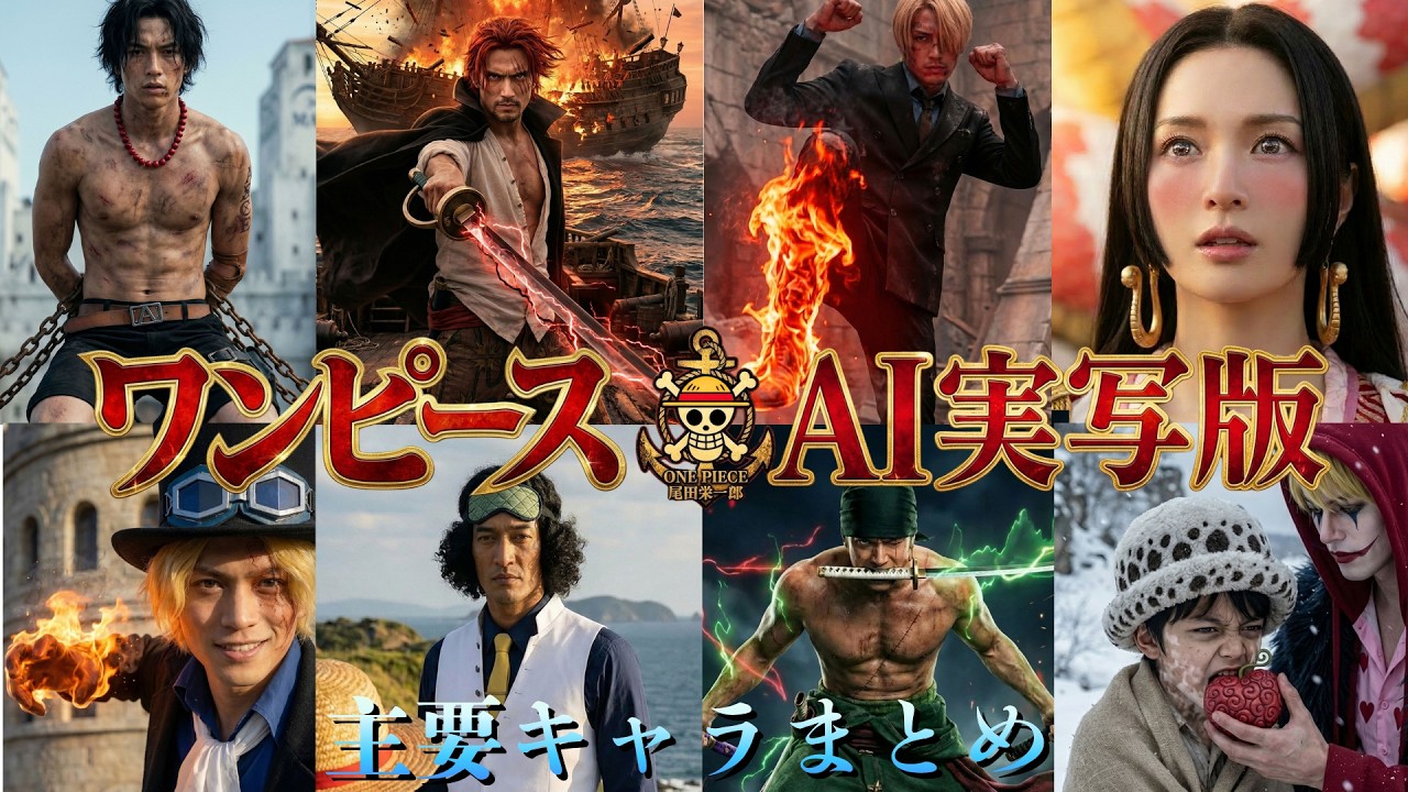 【ワンピース】AI実写版 主要キャラまとめ #anime #onepiece #ai