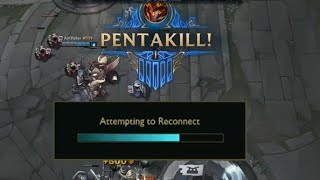 A 1V5 Level 6 030 Pentakill As The Server Is Going Down In Urf