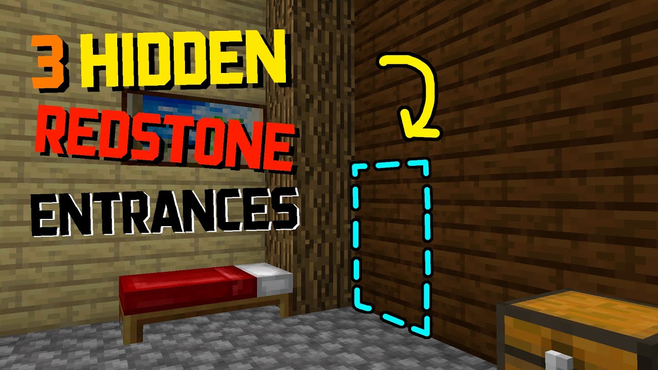 3 Simple Hidden Redstone Entrances Minecraft Tutorial YouTube