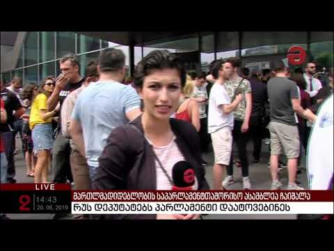 აქციის მონაწილეებმა რუს პარლამენტარებს კვერცხები და  ბოთლები ესროლეს