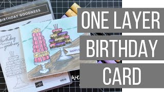 One Layer Scene Card | Stampin' UP! Birthday Goodness