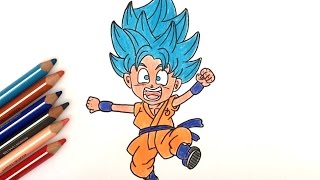 Comment dessiner SanGoku Super Saiyan God (Chibi)