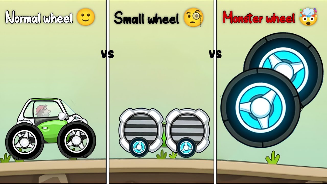 Electric car normal wheel vs small wheel vs monster wheel 