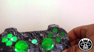 ROYALMODS.COM WHITE BIOHAZARD ZOMBIE MODDED PS3 CONTROLLER LEDs LIGHTS
