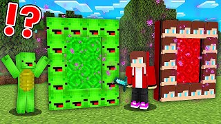 JJ and Mikey Portals Challenge in Minecraft - Maizen screenshot 1