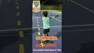 Summer Backhand down the line. #tennisplayer #tennisfuture #kidstennis #pimpitennis #tennislife