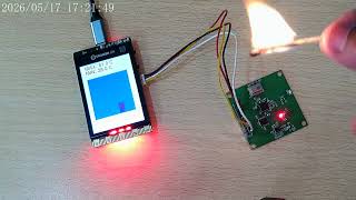 A Heatmap display on #dfrobot Unihiker K10 with Panasonic IR sensor array AMG8833