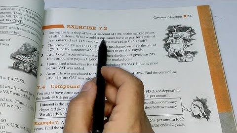 Ex -7.2 Chapter -7 Comparing Quantities || Class 8th Maths New Edition