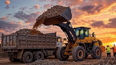 See a Wheel Loader Dominate and Load Marble Stones into a Truck!
