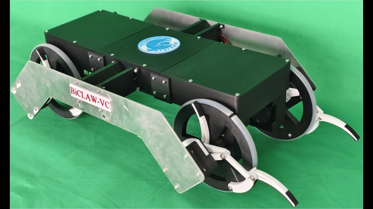 BiCLAW-VC: A Leg–Wheel Robot with Four Wheels Integr. Symm. Claws Foll. Var. Cycloid. Trajectories