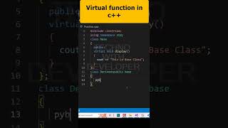 Virtual Functions in C++ | Part 25 #youtubeshorts #ytshorts #polymorphism
