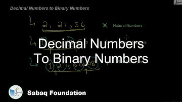 Decimal Numbers to Binary Numbers, Computer Science Lecture | Sabaq.pk
