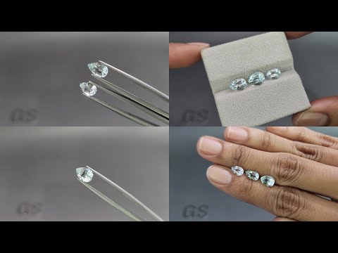 Ensemble aigues-marines taille poire, 2,52 carats, Madagascar Video  № 1