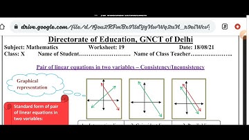 class-10|Solution of Doe maths worksheet-19|Date-18/8/21|pair of linear equations in two variables