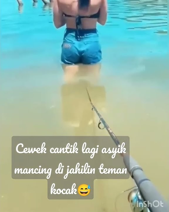 cewek cantik lagi asyik mancing di jahilin teman kocak #mancingngakak #jahilin #shorts