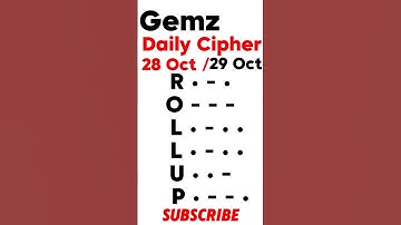 Gemz Daily Cipher Morse Code 28 Oct 29 October 2024 | Unlock Today’s Code & Rewards! #gemzdailycode